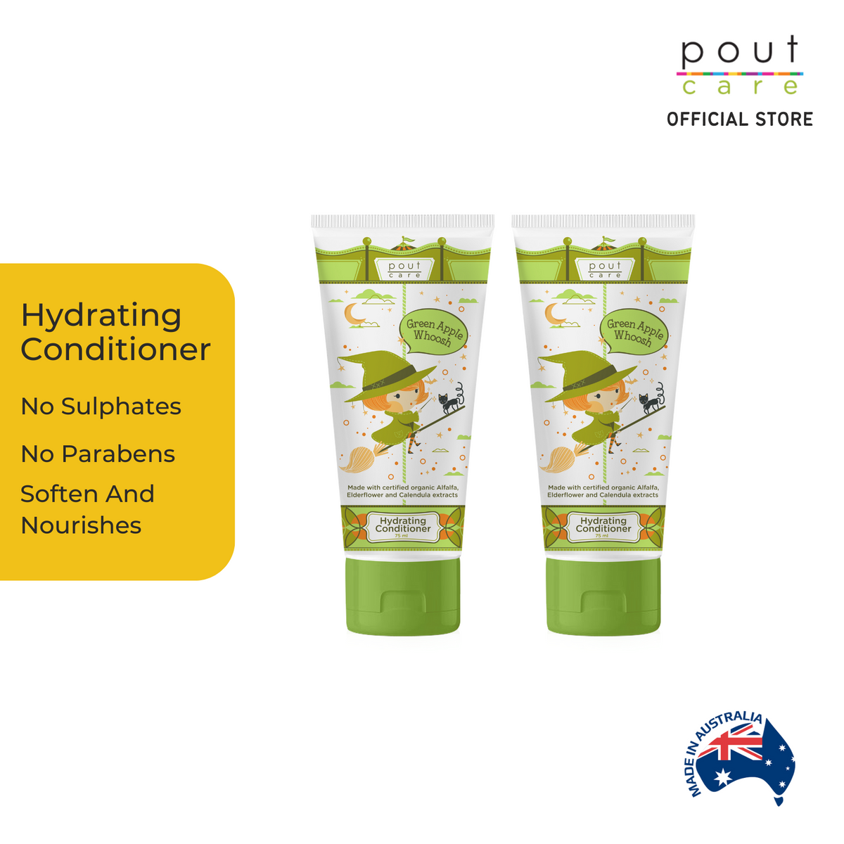 pout Care Green Apple Whoosh Hydrating Conditioner 75ml x 2