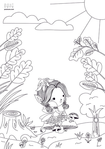 pout Care fairy colouring sheet