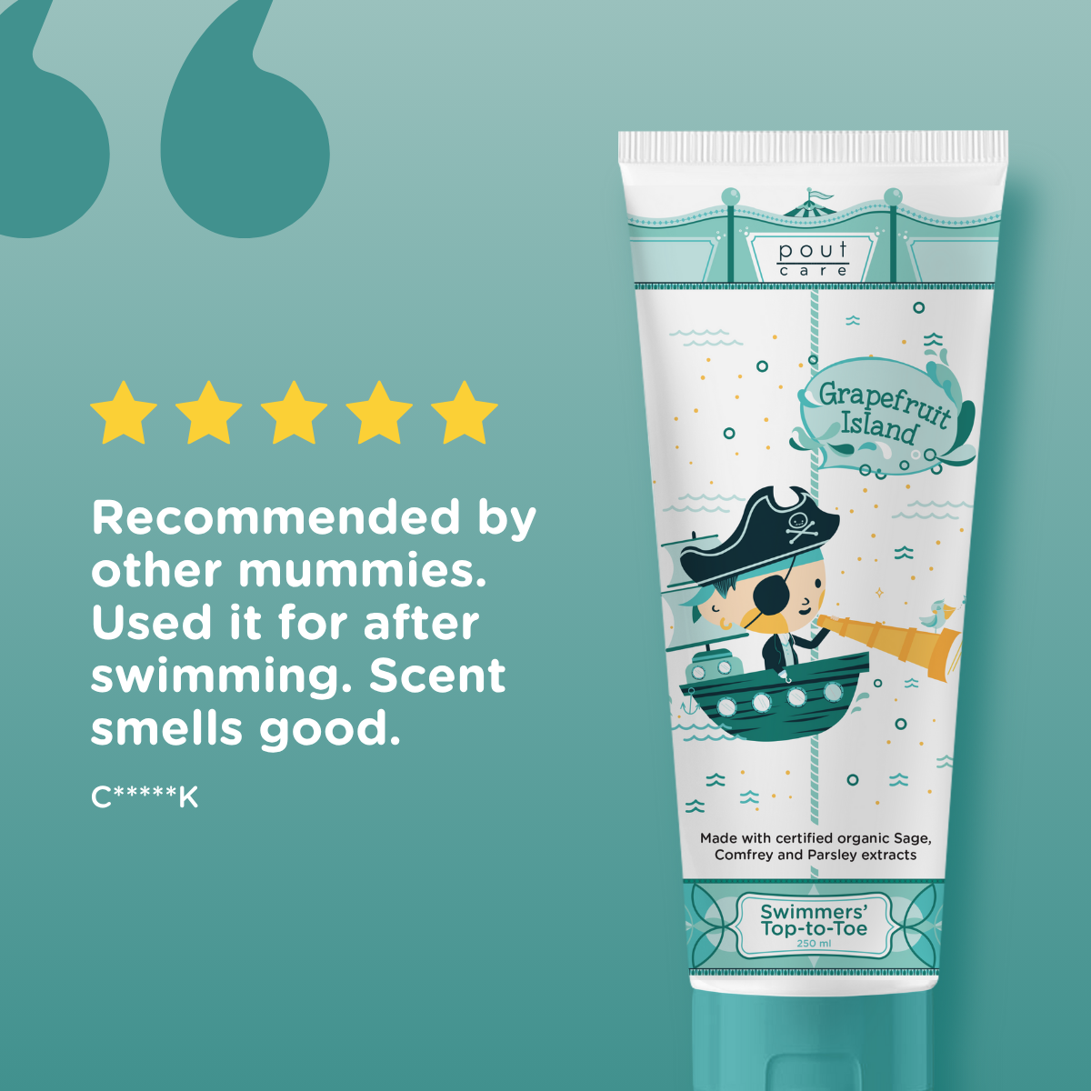 pout Care Grapefruit Island Swimmers' Top-to-Toe 250ml