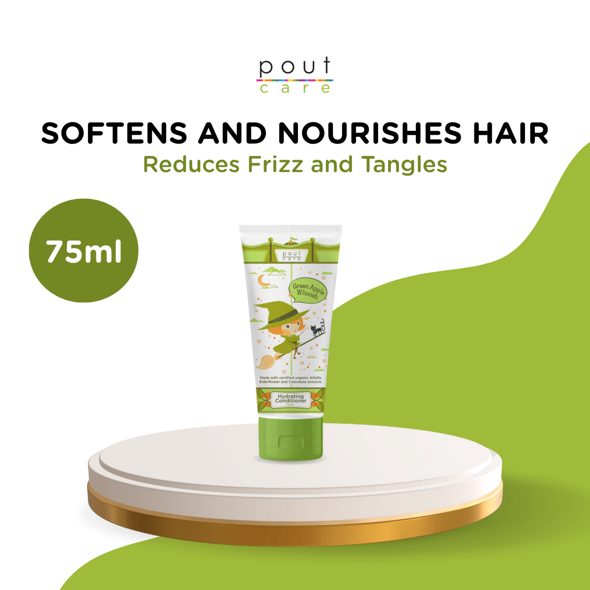 pout Care Green Apple Whoosh Hydrating Conditioner 75ml