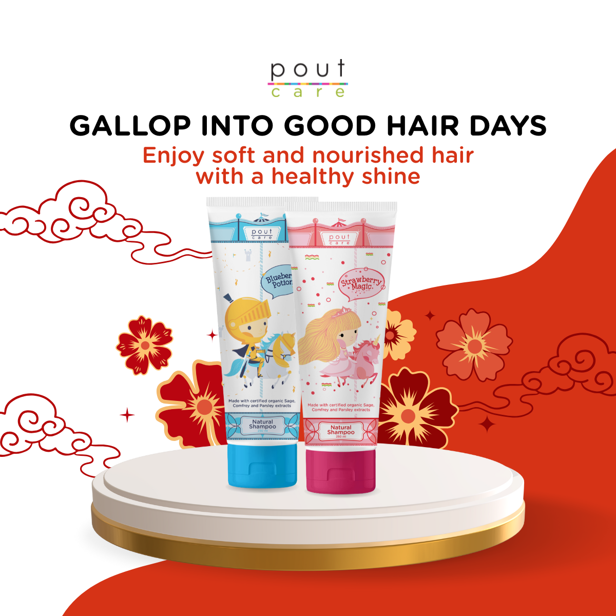 pout Care Blueberry Potion & Strawberry Magic Natural Shampoo for Kids | CNY Double Blessings Bundle