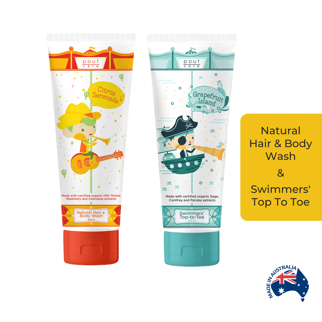 pout Care Natural Hair & Body Wash and Swimmers' Top-to-Toe Bundle
